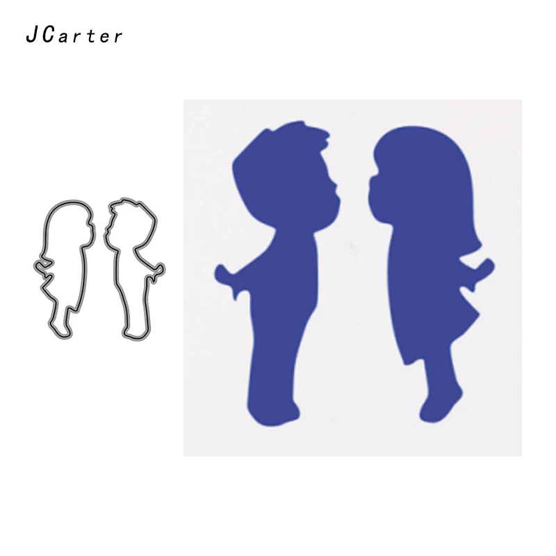 

JCarter Lovely Kids Kiss Metal Cutting Dies Scrapbooking DIY Embossing Folder Cards Photo Template Stencil Handmade Album Crafts