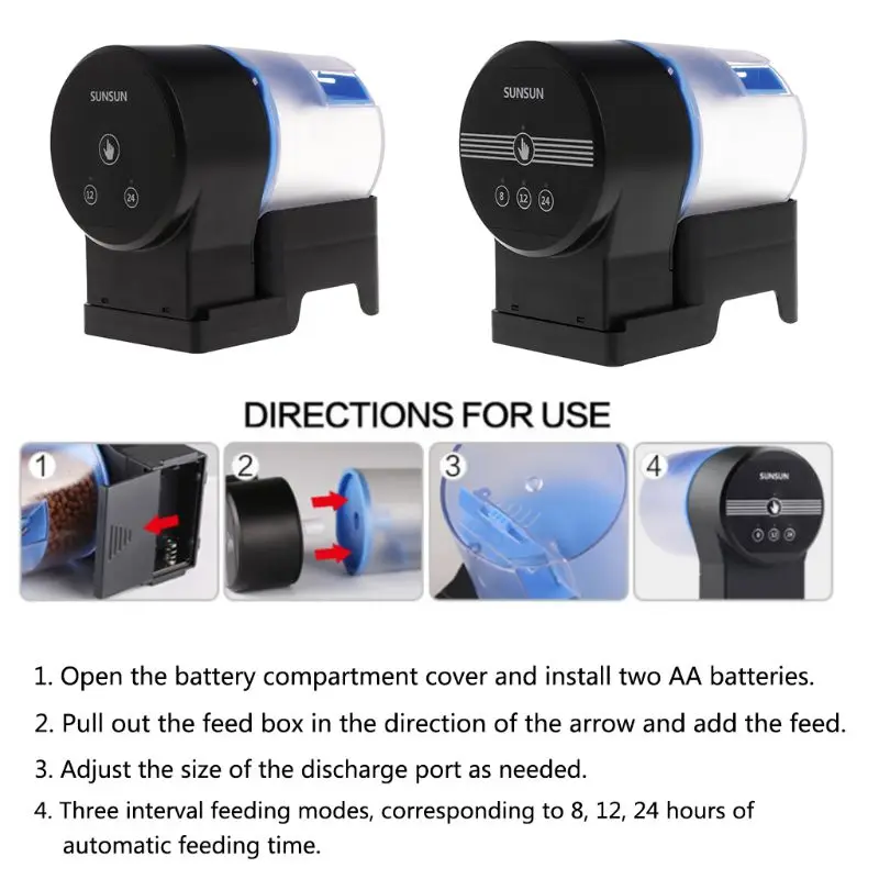 

Aquarium Feeder Automatic Intelligent Feeding Time Setting 12/24h Timer Fish Tank Supplies Universal Smart Auto AK-02 USB Recha