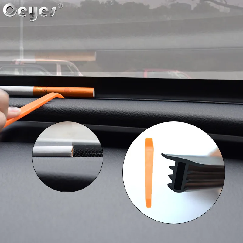 

Ceyes Car Styling 160cm Rubber U-Type Dashboard Edges Sound Sealing Strips Soundproof Interior Accessories Front Windshield Gaps