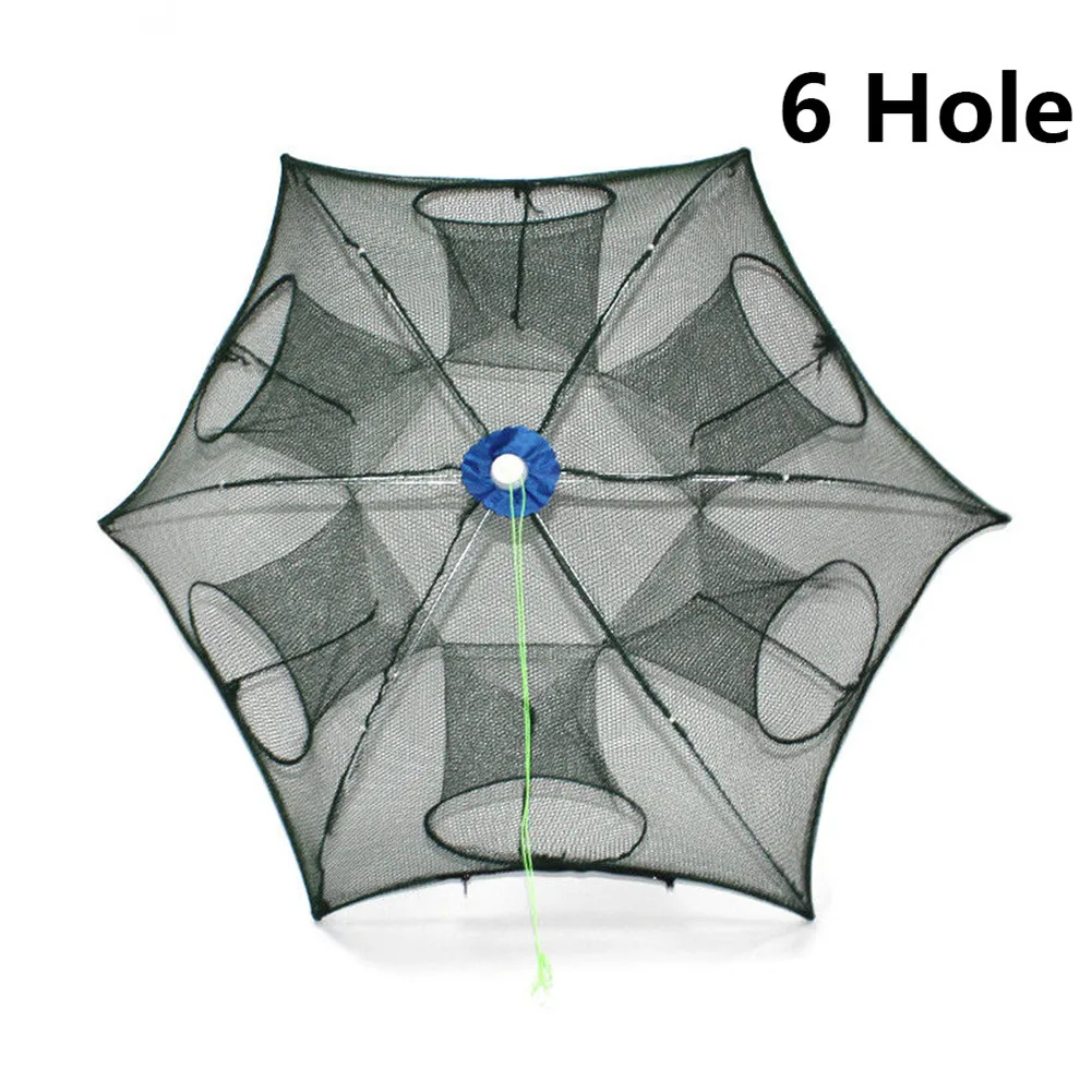 Портативный Складная рыболовная сеть для ловли креветок шестигранник 4/6/8/12/16 отверстий Автоматическая рыболовная сеть рыбы креветки для ловки гольяна, краба закидные ловушки сетки ловушка