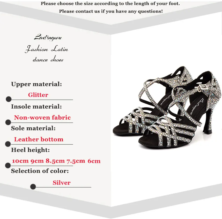Ladingwu Zapatos De Baile Professional/черные женские танцевальные туфли черного цвета в клетку, на высоком каблуке, для сальсы, для латинских танцев, со стразами