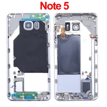 Для Samsung Note 5 N920F N920C Средний пластинчатый корпус Рамочная Лицевая панель+ Боковая кнопка+ объектив камеры+ запчасти NFC Note5