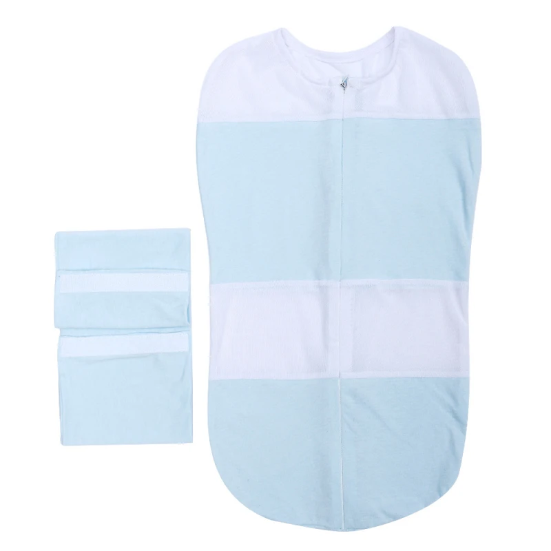 Детский спальный мешок с защитой от переворачивания, милый спальный мешок для новорожденных, спальные мешки, летнее полотенце для 0-6 м, аксессуары для постельного белья - Цвет: Синий