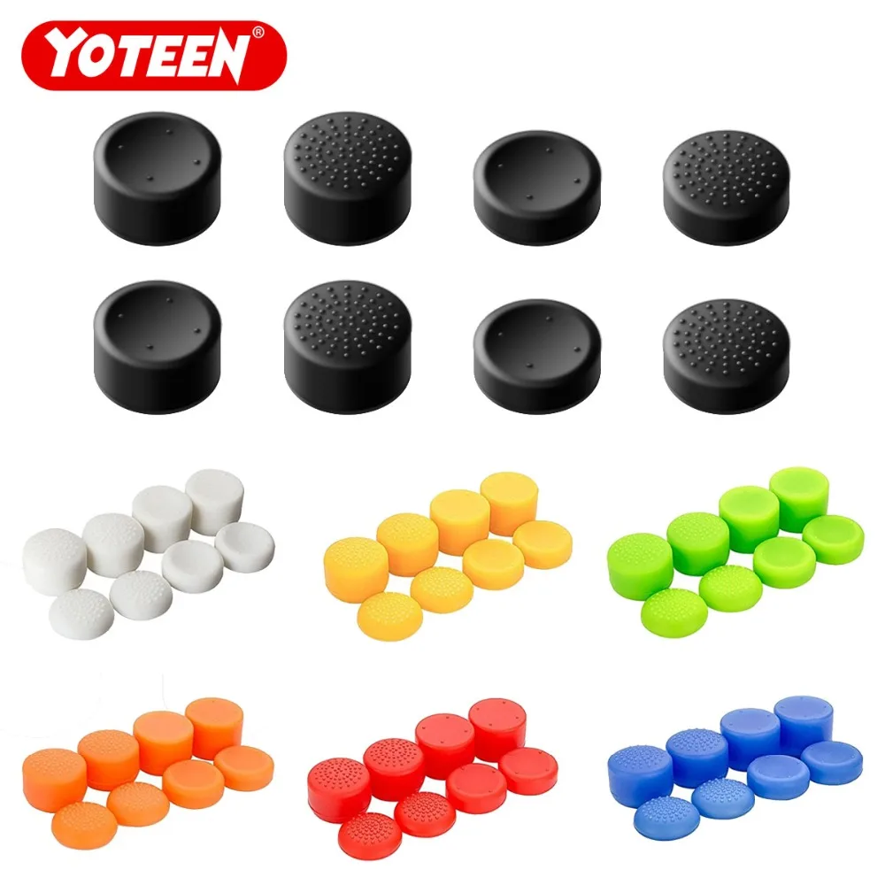 

Yoteen 8Pcs Silicone Thumb Stick Grips Cover Caps Analog Game Controller for PS4 PS3 Switch Pro Xbox one Xbox 360 for Wii Pro