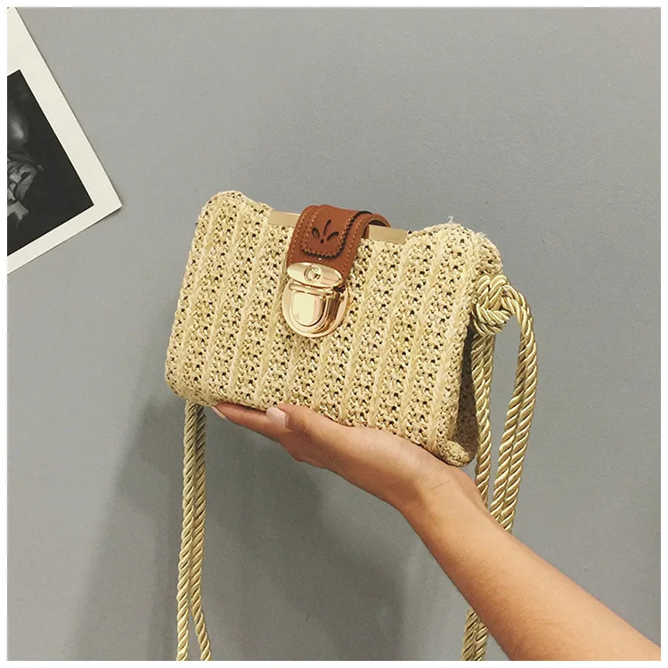 

Bali Island Handmade Wicker Bag Women Rattan Straw Bag Lady Square Summer Flap Straw HandBag Female Crossbody Beach Rattan Bags