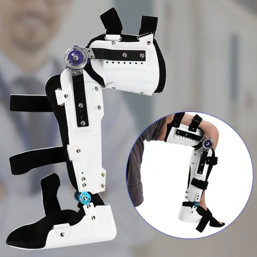 Регулируемое колено фиксированный фиксатор ноги ортопедические опоры протектор стабилизатор для левой стопы