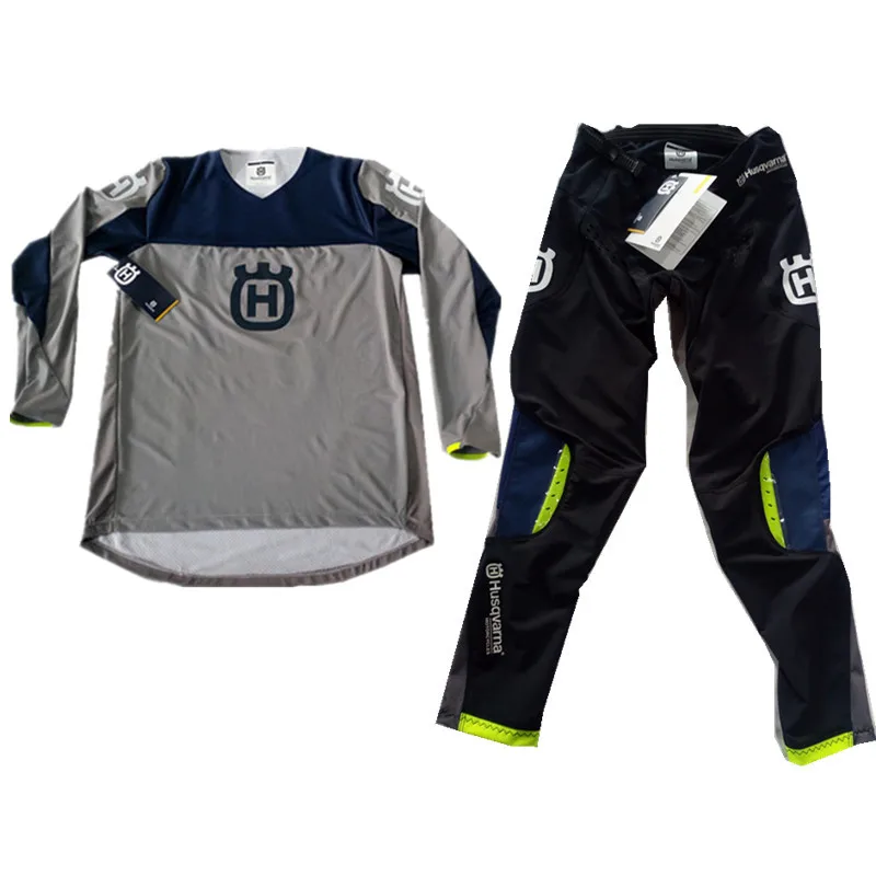 

2019 New Gray Husqvarna Husky Style Motocross Team Motorcycle Racing Jersey + Pants FOR combination MX ATV MTB DH set gy3