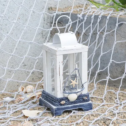 Средиземноморский стиль деревянный фонарь креативный маленький Подсвечник подсвечники морской домашний декоративный подсвечник ремесла