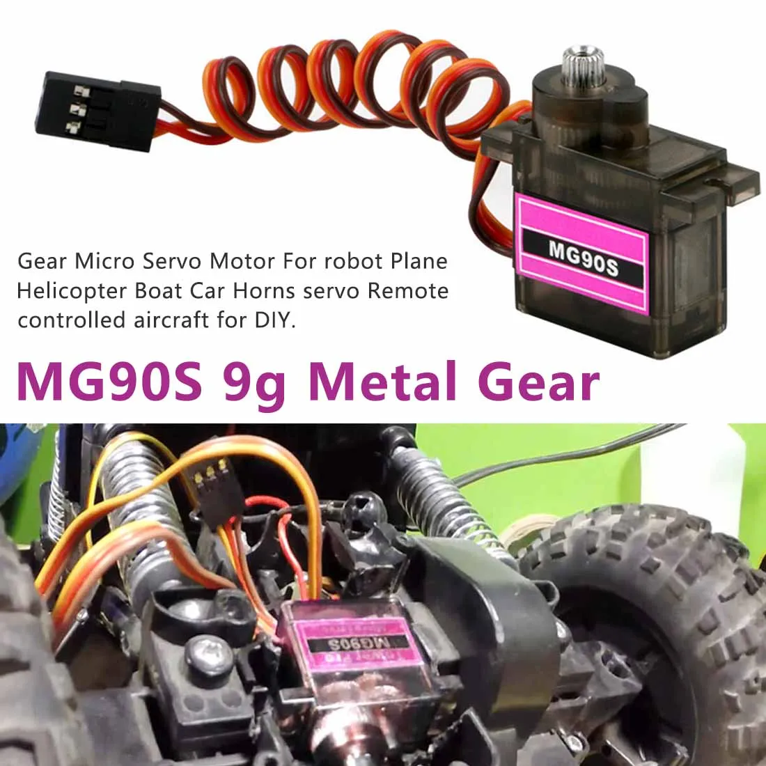 

1pcs Remote control toys Metal Gear Upgraded SG90 Digital Micro Servos for Smart Vehicle Helicopter Boart Car 22.8mm(L) x 12.2m