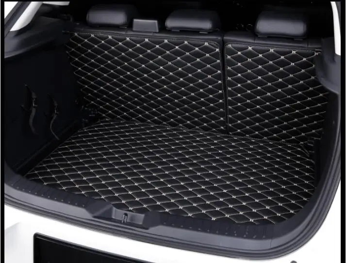 

JIOYNG Car Embroidery Leather Full Rear Trunk Tray Liner Cargo Mats Floor Protector Pad Mats For MAZDA CX-3 2018