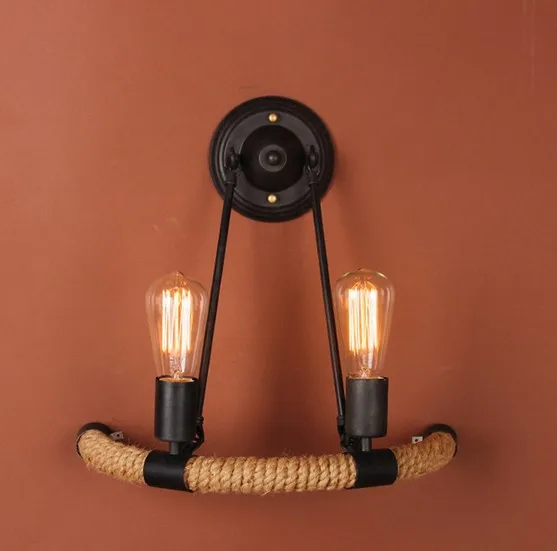 

Nordic Loft Style Rope Edison Wall Sconce Vintage Wall Lamp Antique Industrial Wall Light For Home Indoor Lighting Arandela