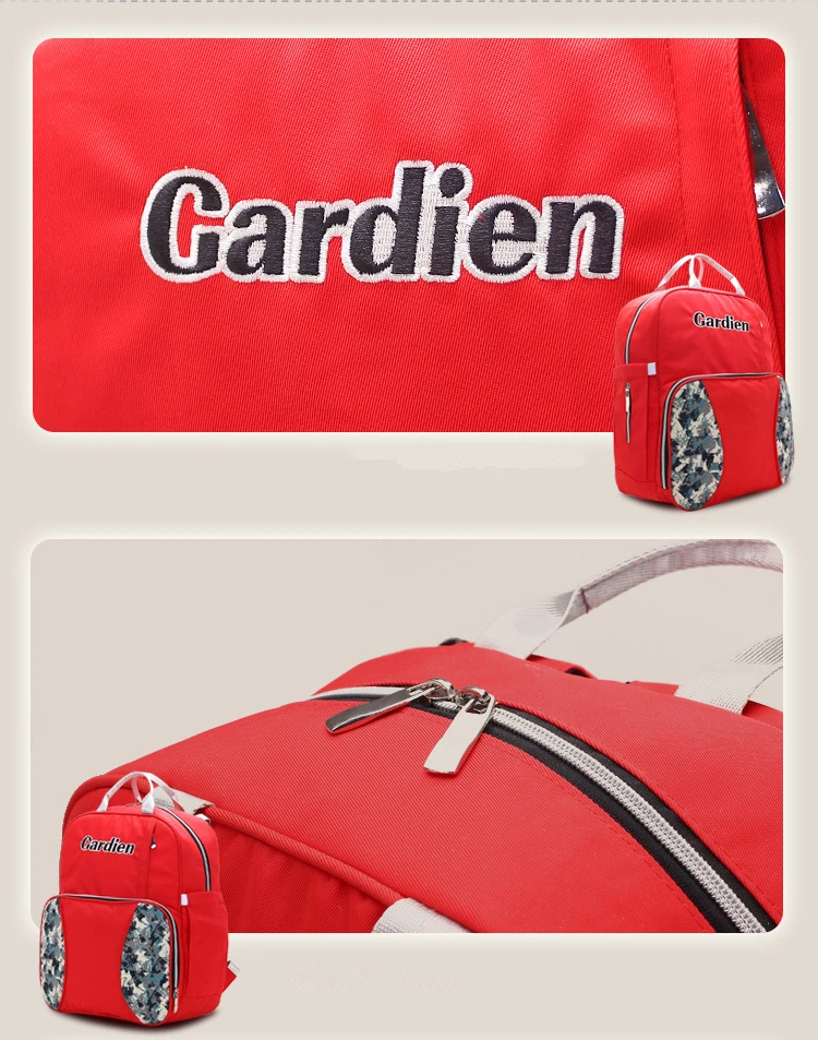 2019 новый дизайн детская сумка подгузник Органайзер качество мама пеленки сумка рюкзак для путешествий Младенческая мягкая черная Красная