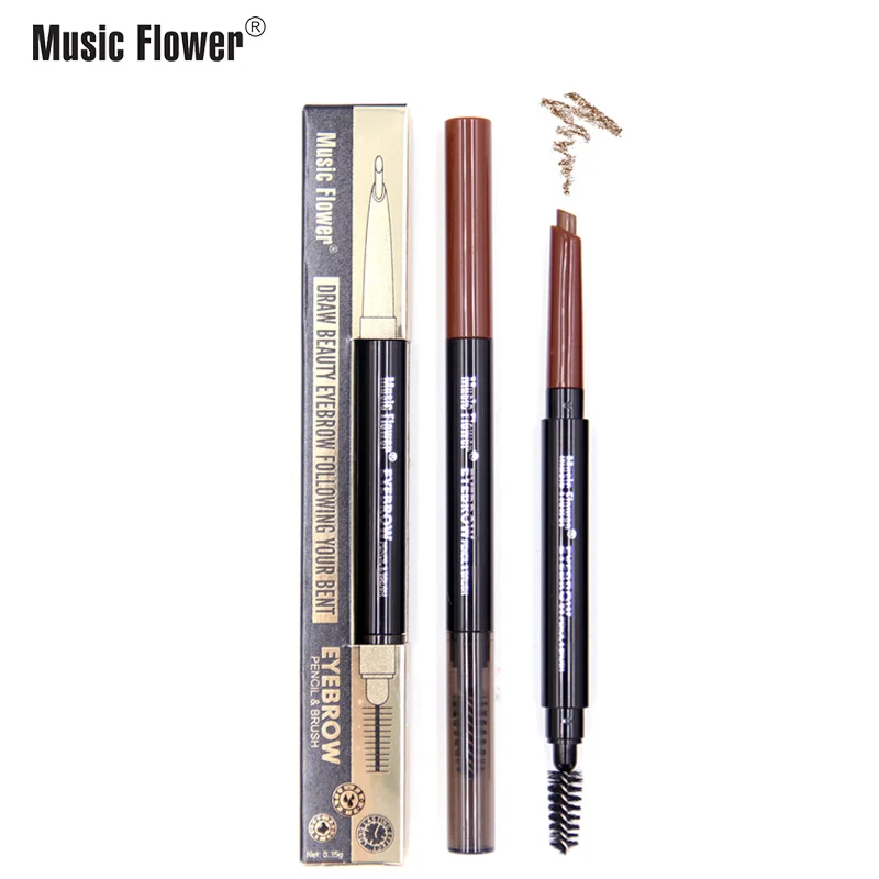 Three-color eyebrow pencil double-headed eyebrow pencil long-lasting effect, no makeup, continuous waterproof eye makeup