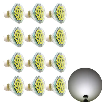 

12pcs/lot GU10 LED bulb Spot light 3.5W SMD 5050 GU10 led Spotlight AC220V With Safety Glass Cover For household light bulbs