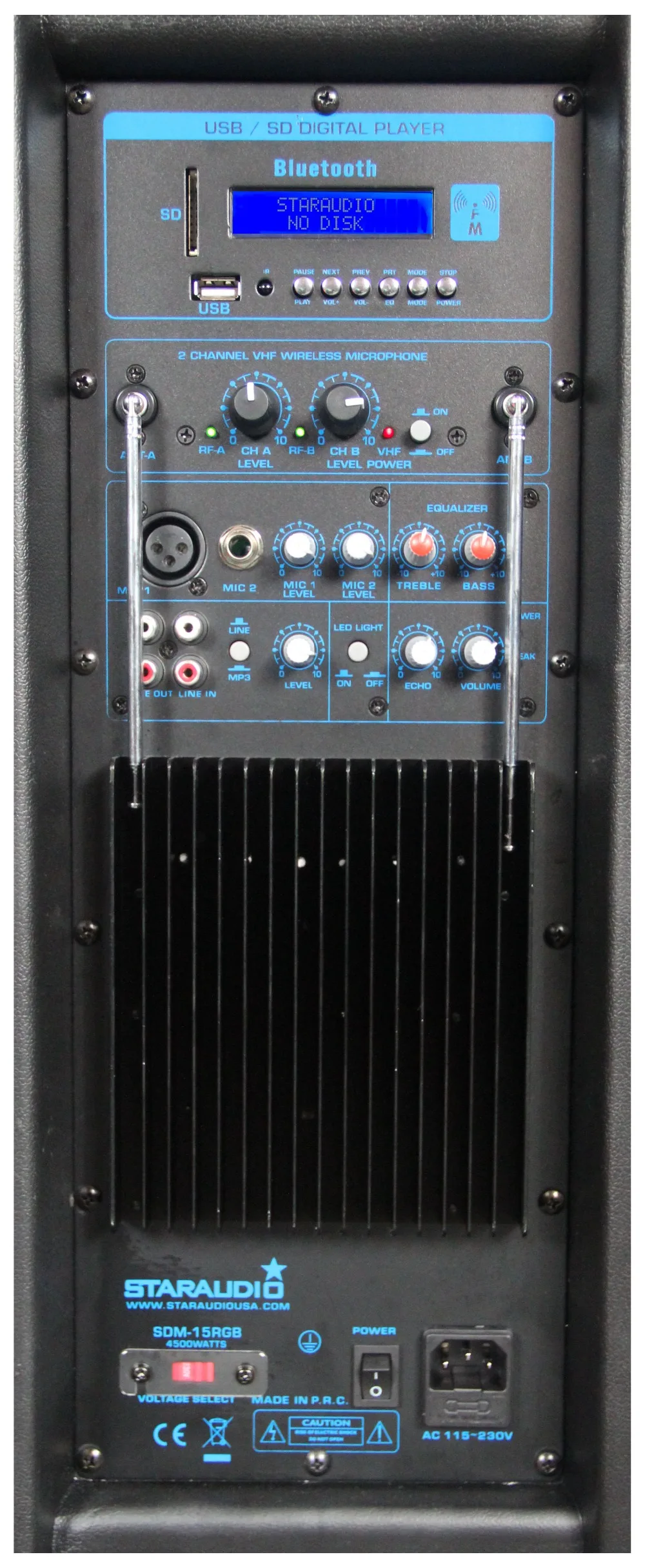 4500w 15'' active powered speaker 