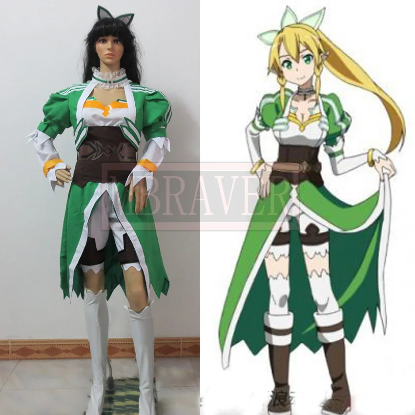 

Anime Fairy Dance Sword Art Online SAO LEAFA Cosplay Costume Suguha Kirigaya Full set Free Shipping