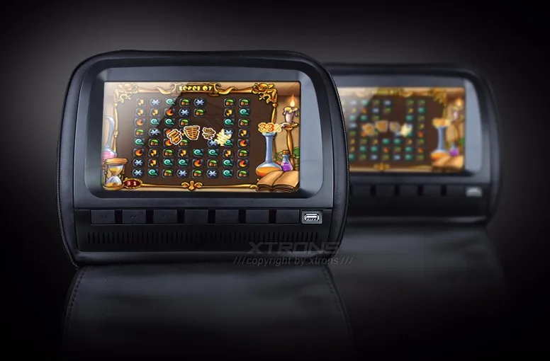 Top 2x9" Black Headrest Car DVD Headrest Car Monitor with DVD USB SD Function & 2 IR Headphones (Beige & Grey Optional) 3 Top 2x9" Black Headrest Car DVD Headrest Car Monitor with DVD USB SD Function & 2 IR Headphones (Beige & Grey Optional) 3