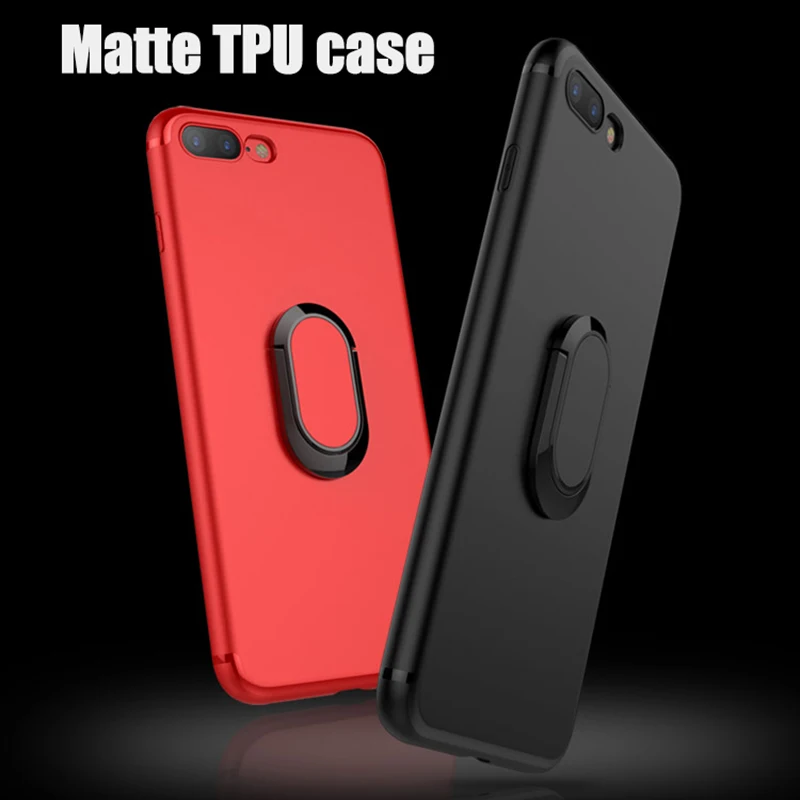

Magnetic Ring Bracket Case for iPhone 7 8 Scrub Silicone+Car ring bracket case cover for iPhone 7 8 Plus Protective Back Cover