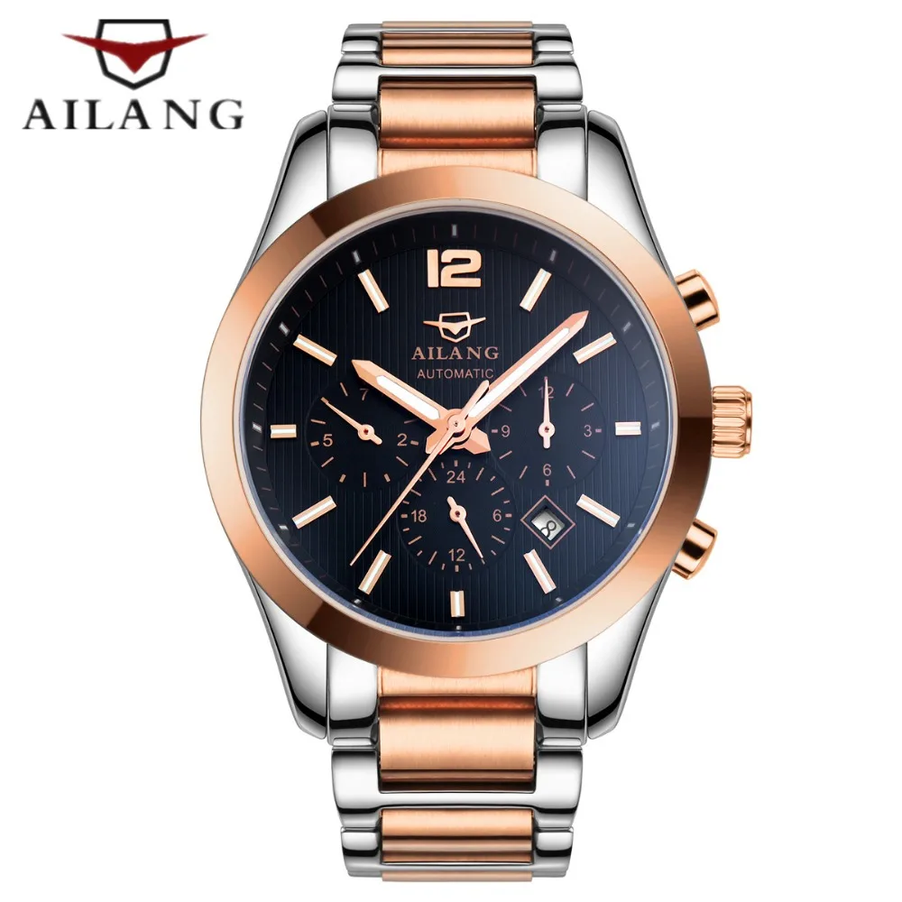 

Famous Luxury brand AILANG Fashion Automatic Mechanical Watch Men Stainless steel Calendar Sport Wrist Watch Relojes Hombre