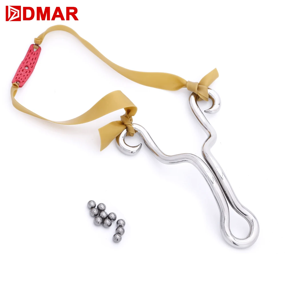 

DMAR Hunting Slingshot Catapult Stainless Steel Rubber Bands Balls Powerful Accurate Shooting Archery Outdoor Accessories
