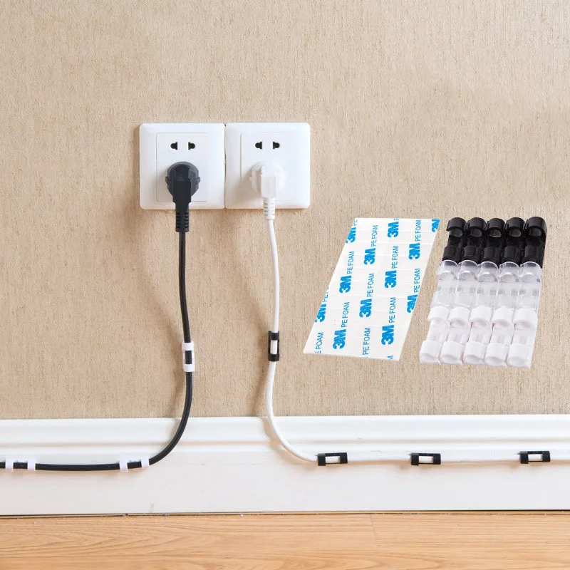

Wire Organizer Securing Cable Clamp Storage Clips Buckle Data Line Finishing Tool Fixed Fit Cables Wire Storage Clips