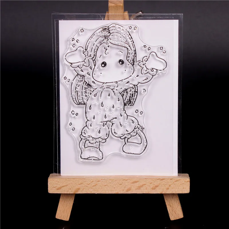 

Rubber Silicone Clear Stamps for Metal die Scrapbooking Tampons Transparents Seal Background Stamp Card Making Diy Loving girl