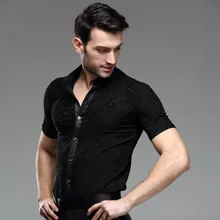 Мужская одежда для латинских танцев для взрослых Рубашка для бальный для сценического выступления современный Сальса Танго Самба Мужские рубашки для латинских танцев костюмы одежда