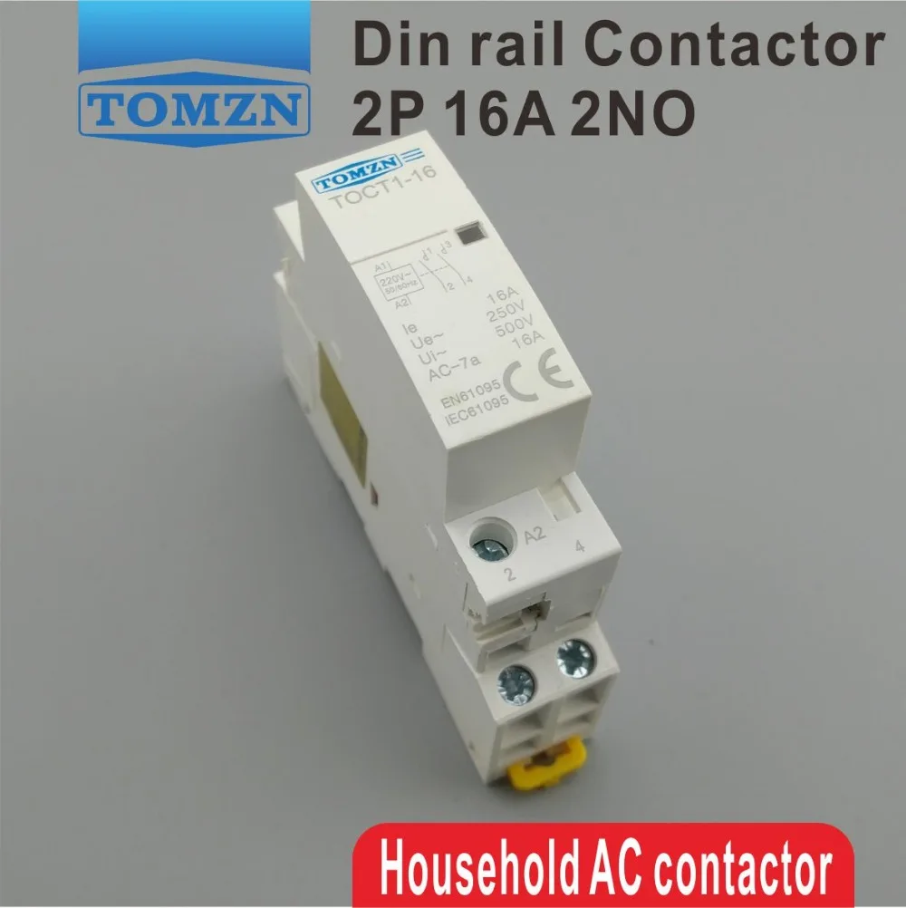 TOCT1 Американская классификация проводов 2р 16A 220 V/230 V 50/60HZ Din rail бытовой ac Контактор В соответствии с стандартом 2NO или 1NO 1NC