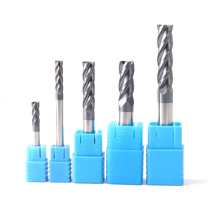 8MM Tungsten Carbide End Mill 4 Flute HRC50 60MM Length CNC Milling Cutter Bit