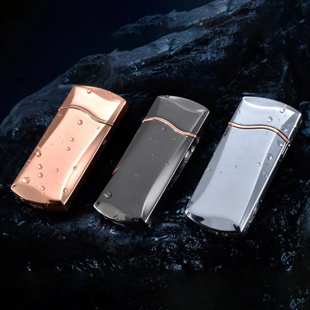 Многофункциональный металлический USB Перезаряжаемый отпечаток пальца индукционный светильник сигаретный светильник er Интеллектуальный ветрозащитный Электронный светильник er