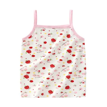 

2pc/lot Girls Cute Cartoon vest Tanks Children Ventilate Cotton Tank T-short