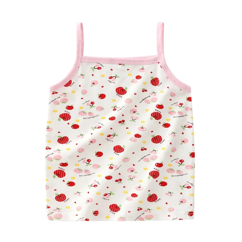 

2pc/lot New Girls Cute Cartoon Tanks Children Ventilate Cotton Tank T-short