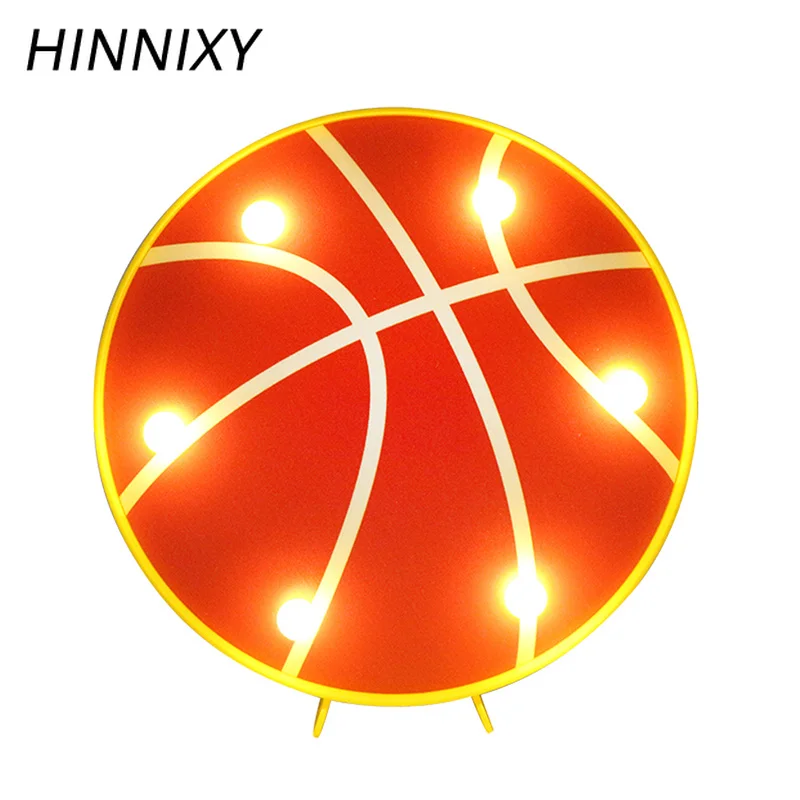

Hinnixy LED 3D Basketball Shape Night Light Kid's Room Decoration Beside Warm White Night Lamp Children's Day Gift AA Battery