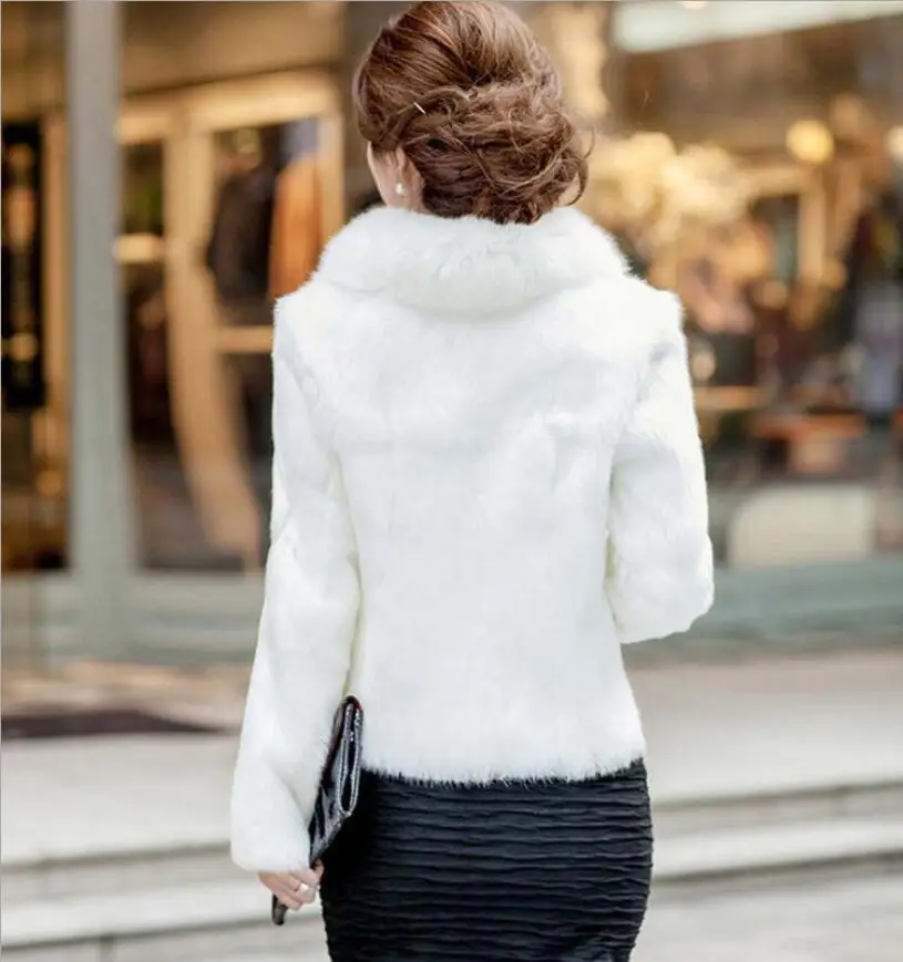 Imitation Nouvelle Manteau Court Blanc Minceur De Slim 2018 Version noir D'hiver Velours Automne Coréenne Et Renard La Fourrure H1xtwqfIt