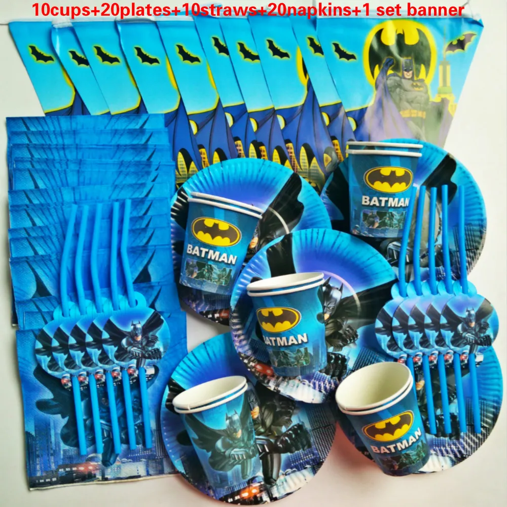 51pcs Batman party set supplies kid happy birthday wedding suppliers