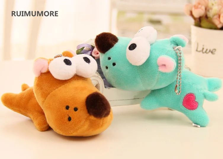 20pcs wholesale new big head dog 10CM Approx. Stuffed Plush Animal toy doll ; keychain Pendant