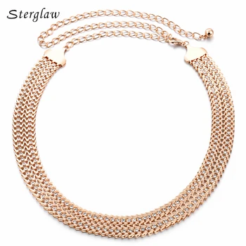 

Western style wid rhinestone chain belt Women's metal belts 2020 hot fashion woman wide golden Lady Waist chain straps F039
