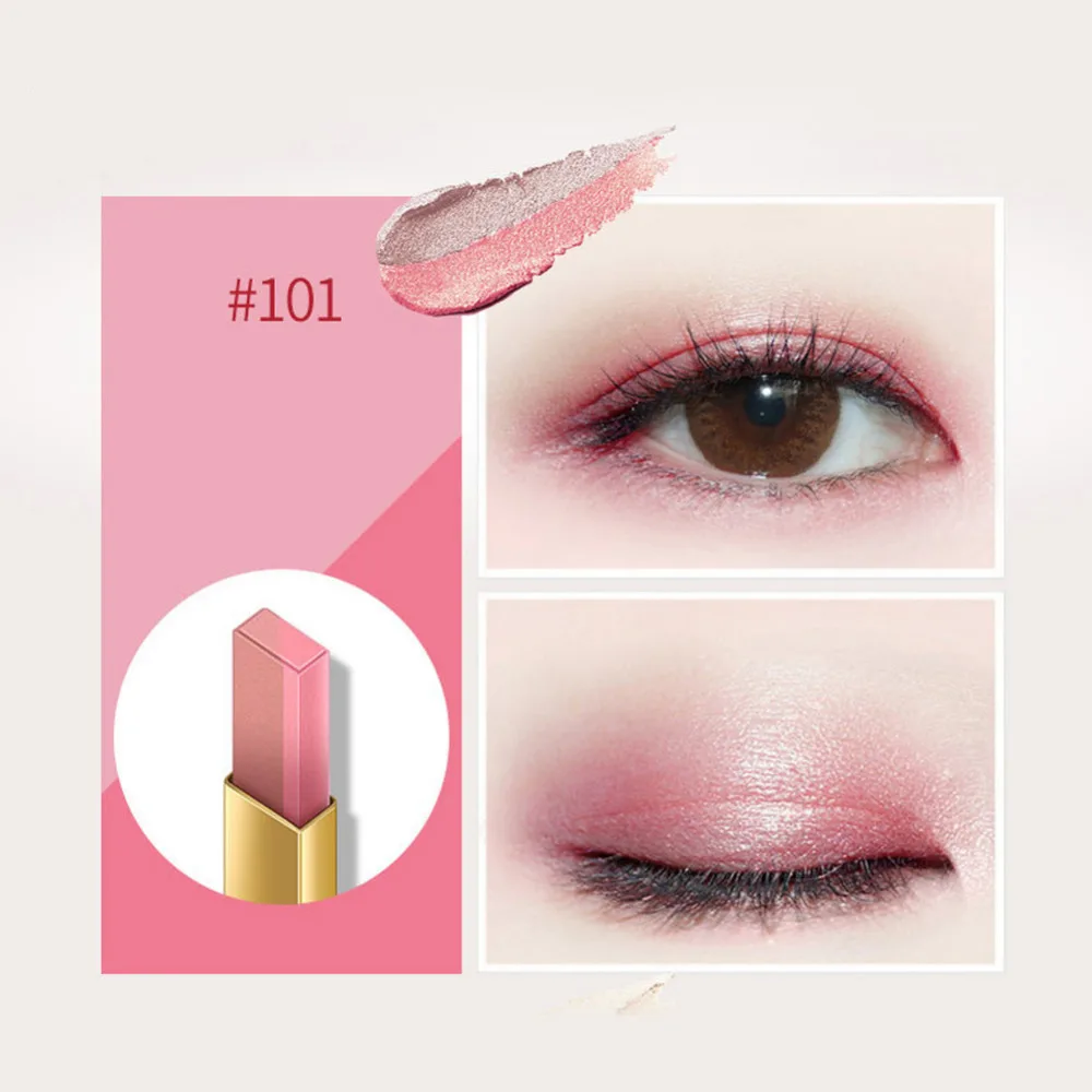 

4 Colors Water-Resistant Nude Pink/Golden Brown/Deep Orange/Dark Brown Eyeshadow Stick Powder Matte Glitter Eye cosmetics Makeup
