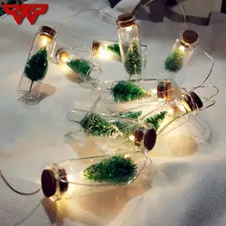 10 Светодиодный светильник-гирлянда с зелеными елками, желая бутылка, сказочный ночник, декор для праздника, Рождества, свадьбы, вечеринки