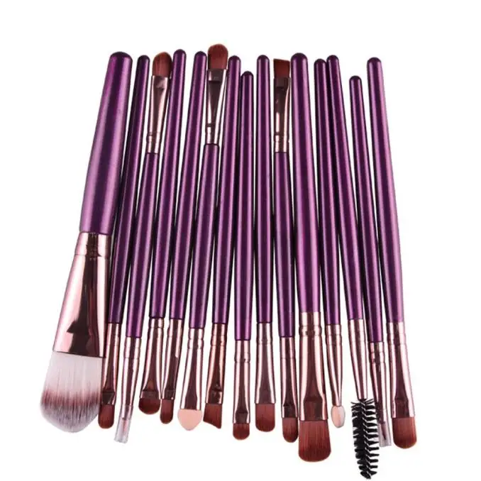 

Women's Fashion 15 pcs/Sets Eye Shadow Foundation Eyebrow Lip Brush Makeup Brushes Tool Professional brush Makeup tools