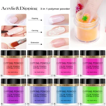 

12 Jars/Set Fluorescent Nail Dipping Powder 3 in 1 Dipping/Carving/Extension Dipping Glitter Pigment Dust For Nail Art Decorate