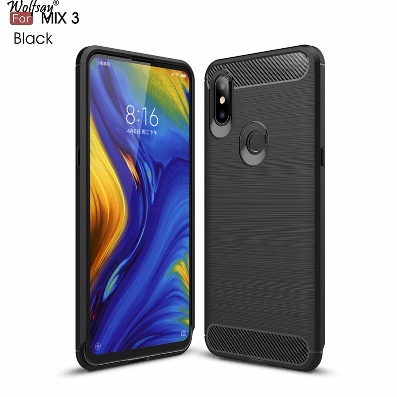 Wolfsay Anti-knock Case Xiaomi Mi Mix 3 Soft TPU Brushed For Business Coque Fundas 6.39&quot |