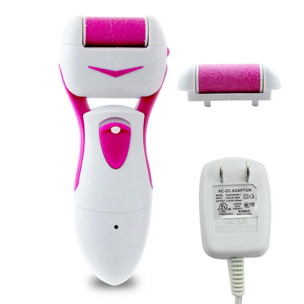 

Hot!Rechargeable Electric Foot Pedicure Machine Professional Feet Care Tools+ 2 Replacement Heads Dead Skin Callous Remover