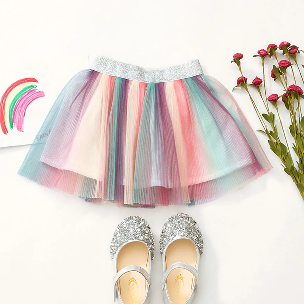 

Girls Kids Baby Dance Solid Elastic Tutu Skirt Pettiskirt Ballet Fancy Costume