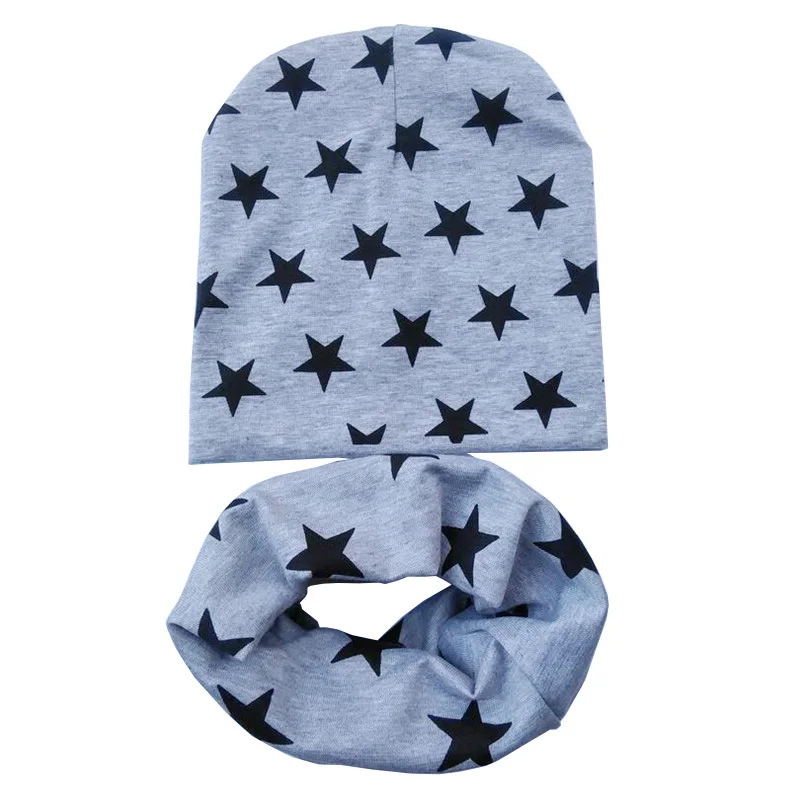 Детский комплект с шапочкой для мальчиков и девочек, шарф с воротником, осенне-зимний теплый шейный платок, детские вязаные шапки, комплекты, хлопковая детская шляпа, шарф