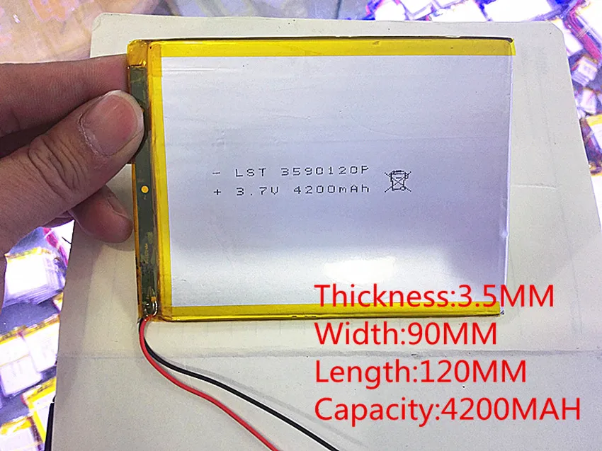 3,7 V, 4200 мАч(полимерный литий-ионный аккумулятор) литий-ионный аккумулятор для планшетного компьютера 7 дюймов 8 9 3590120