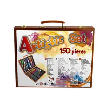 

BLEL Hot 150pcs Painting Tools Big Box Brush Watercolor Pencil Watercolor Child Stationery Set Wooden Box