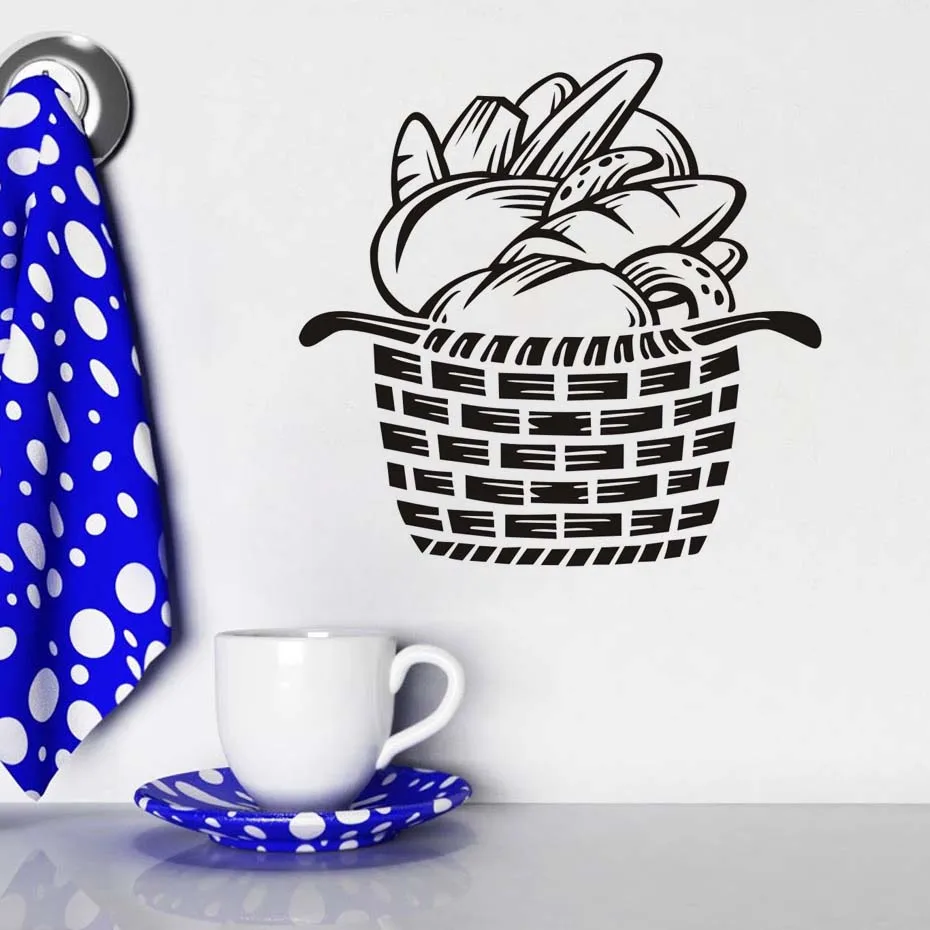 Breads In The Basket Wall Stickers Home Decor Decals For Kids Room TV