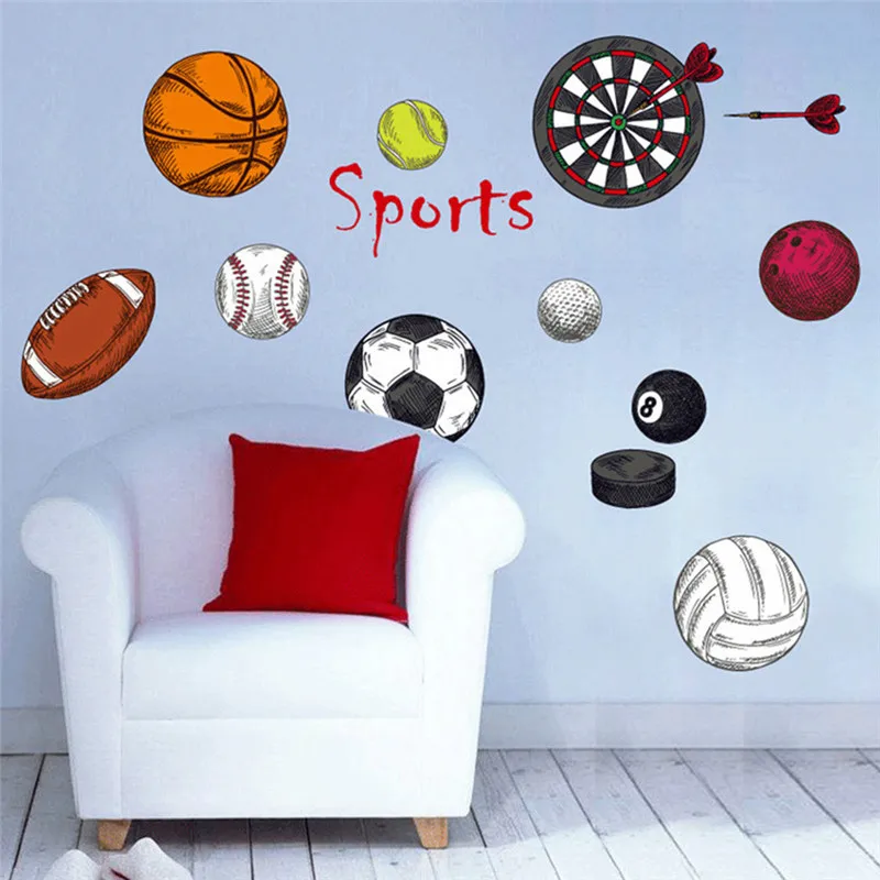 Us 3 06 34 Off Sports Diy Pvc Plane Wall Stickers Home Decor Art Decals Football Basketball Tennis Wallpaper Decoration For Kids Rooms 70 50cm In Us 3 06 34 Off Sports Diy Pvc Plane Wall Stickers Home Decor Art Decals Football Basketball Tennis Wallpaper Decoration For Kids Rooms 70 50cm In