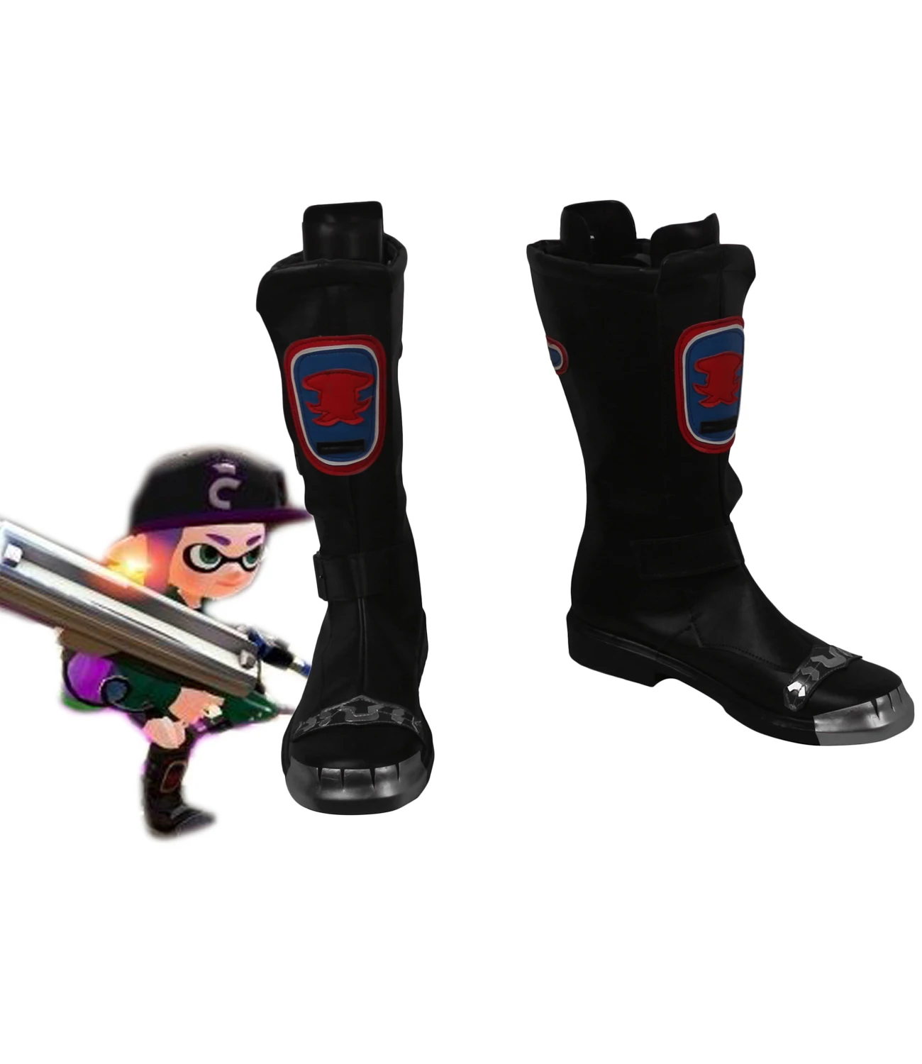 

Splatoon inklin Cosplay Boots Black Shoes Custom Made Any Size